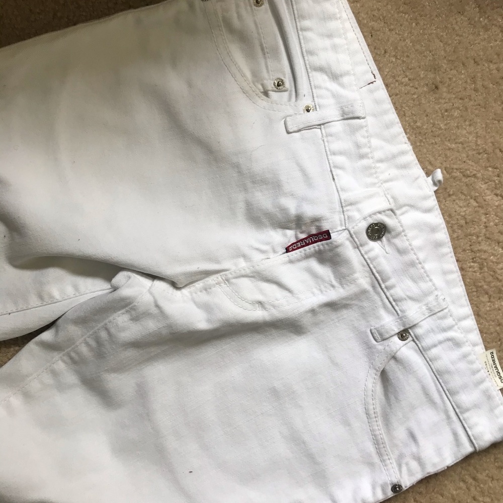 Dsquared2 white slim straight cut jeans